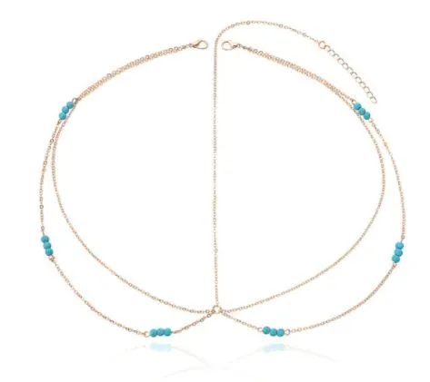 H310 Gold Turquoise Bead Headdress alice Earrings