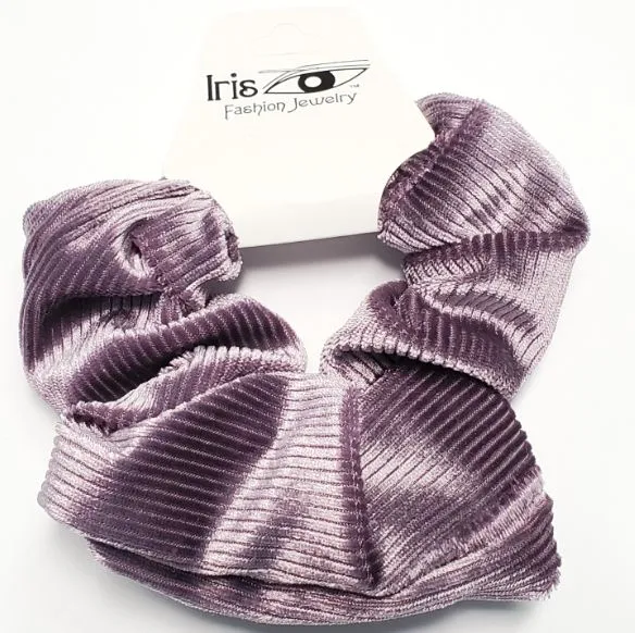 H489 Lilac Corduroy Hair Scrunchie POLLY Earrings