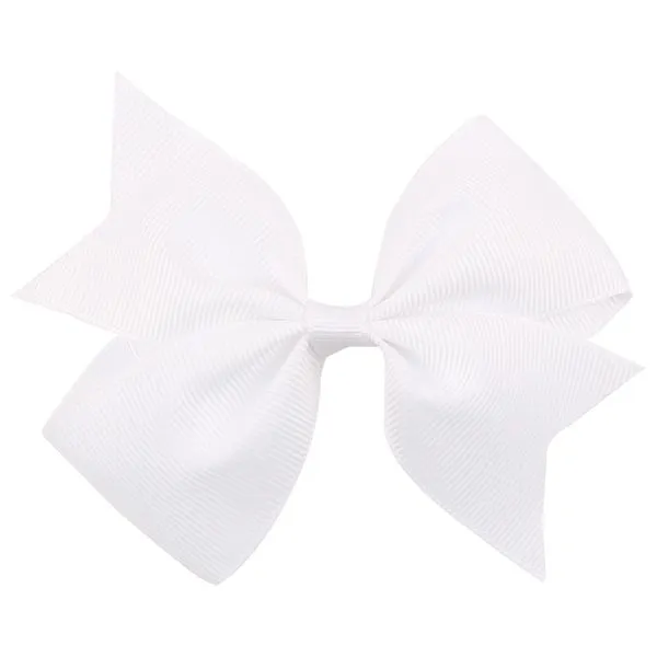 H85 Small White Bow Hair Clip 01 Rings
