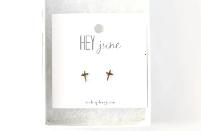 Halstead Necklaces Tiny Cross Studs Delicate