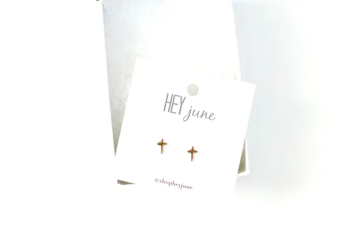 Halstead Necklaces Tiny Cross Studs Delicate