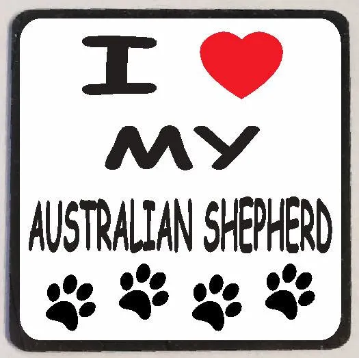 Iris Fashion Jewelry M122 I Love My Australian Shepherd Earrings