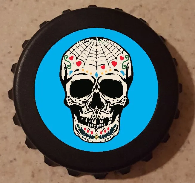 Iris Fashion Jewelry Rings G23 Light Blue Sugar Skull Bottle Opener