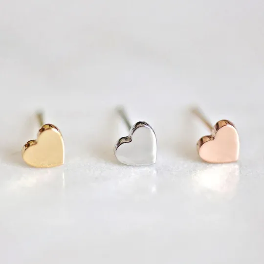 Jewelvers Earrings 14K GoldFilled Tiny Heart Stud