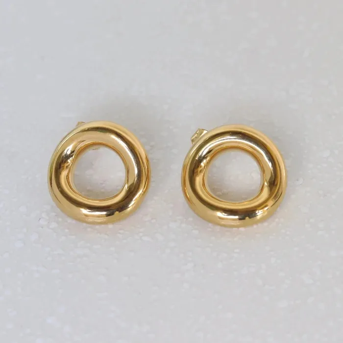 Jewelvers Earrings 18K Goldfilled Open Circle Plain Stud Earrings Jewelvers Earrings 18K Goldfilled Open Circle Plain Stud Earrings