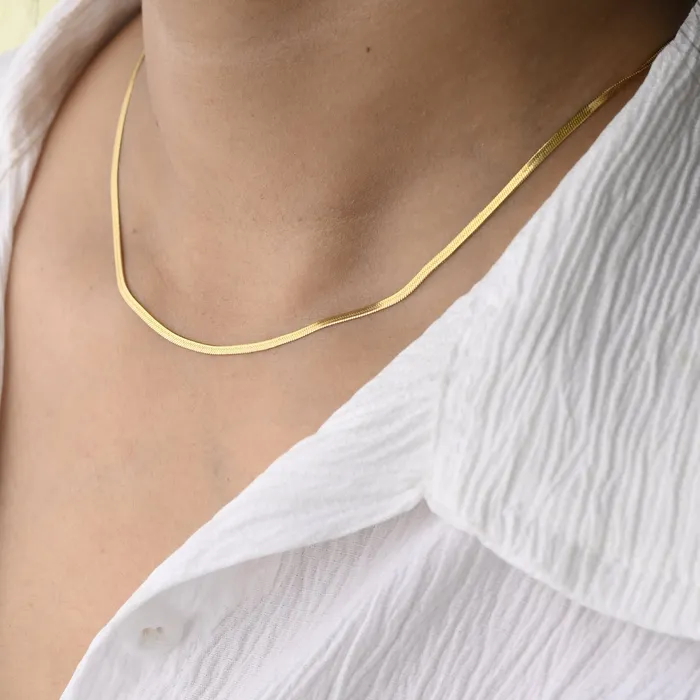 Jewelvers Necklaces 14K GoldFilled 2mm Flat Snake Chain Necklace