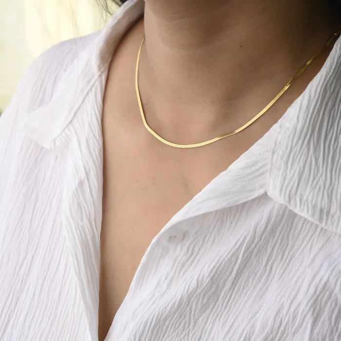 Jewelvers Necklaces 14K GoldFilled 2mm Flat Snake Chain Necklace Jewelvers Necklaces 14K GoldFilled 2mm Flat Snake Chain Necklace