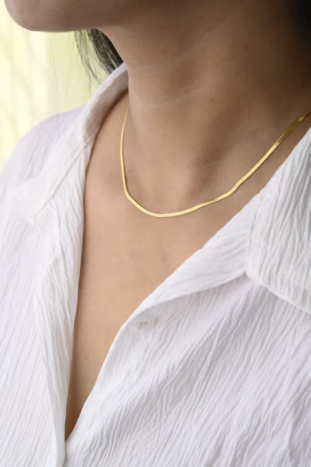 Jewelvers Necklaces 14K GoldFilled 2mm Flat Snake Chain Necklace Jewelvers Necklaces 14K GoldFilled 2mm Flat Snake Chain Necklace