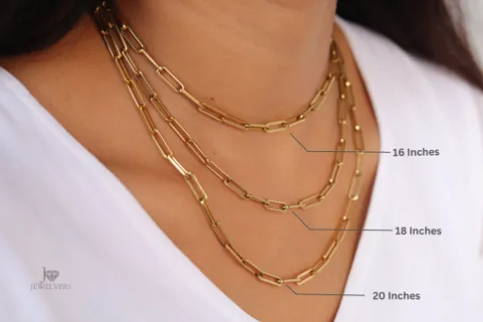 Jewelvers Necklaces 14K GoldFilled Paperclip Link Chain Necklace for Women Jewelvers Necklaces 14K GoldFilled Paperclip Link Chain Necklace for Women