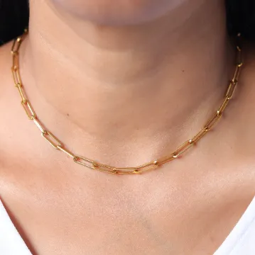 Jewelvers Necklaces 14K GoldFilled Paperclip Link Chain Necklace for Women Jewelvers Necklaces 14K GoldFilled Paperclip Link Chain Necklace for Women