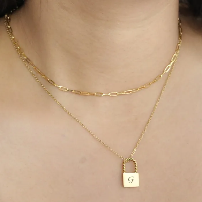 Jewelvers Necklaces 18K GoldFilled Custom Layered Necklace Engraved Paperclip Necklace Set for Women Jewelvers Necklaces 18K GoldFilled Custom Layered Necklace Engraved Paperclip Necklace Set for Women