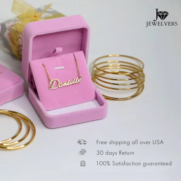 Jewelvers Necklaces 18K GoldFilled Custom Layered Necklace Engraved Paperclip Necklace Set for Women