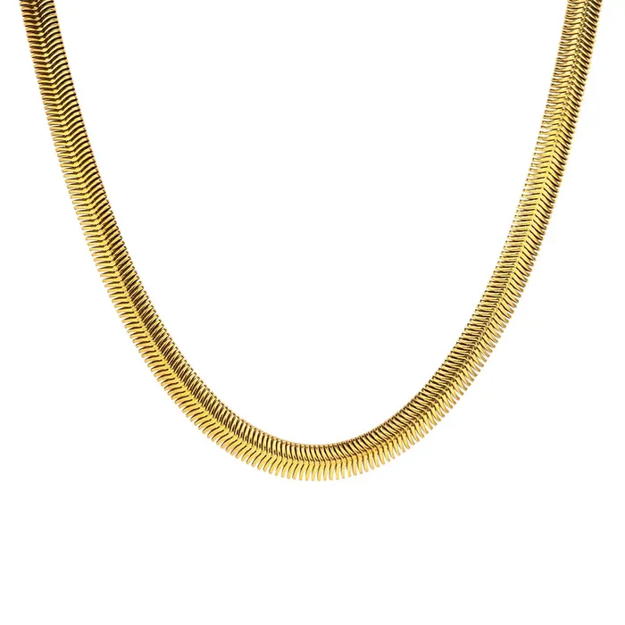 Jewelvers Necklaces 18K GoldFilled Thick Herringbone Necklace Jewelvers Necklaces 18K GoldFilled Thick Herringbone Necklace