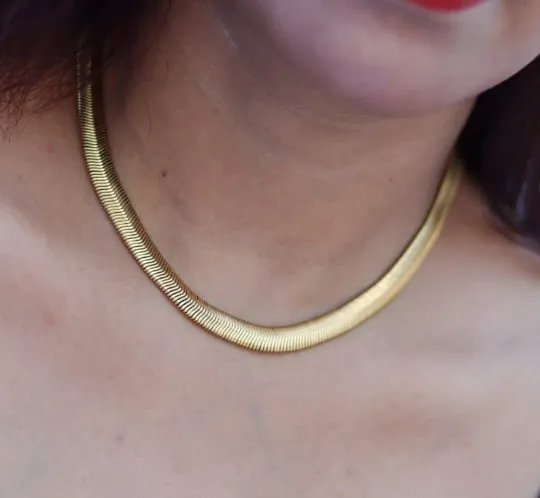 Jewelvers Necklaces 18K GoldFilled Thick Herringbone Necklace Jewelvers Necklaces 18K GoldFilled Thick Herringbone Necklace