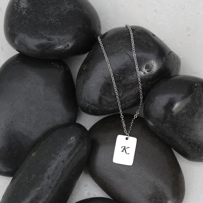 Jewelvers Necklaces Custom Necklace Personalized Necklace Engraved Necklace Silver Initial Necklace