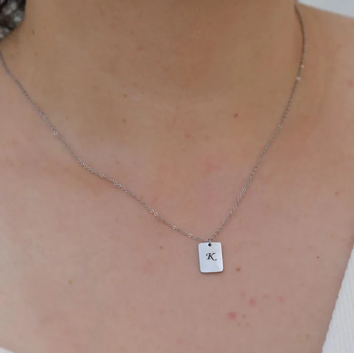 Jewelvers Necklaces Custom Necklace Personalized Necklace Engraved Necklace Silver Initial Necklace