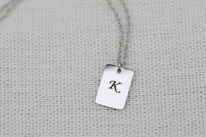 Jewelvers Necklaces Custom Necklace Personalized Necklace Engraved Necklace Silver Initial Necklace