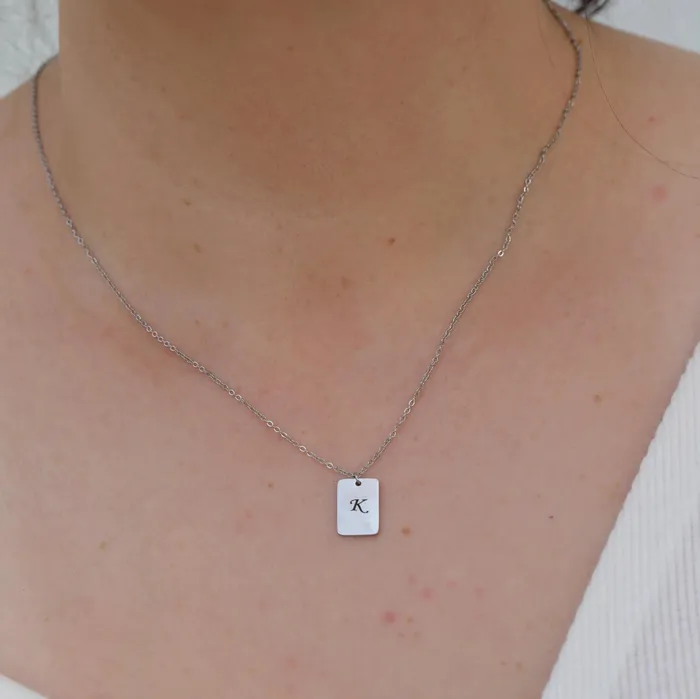 Jewelvers Necklaces Custom Necklace Personalized Necklace Engraved Necklace Silver Initial Necklace