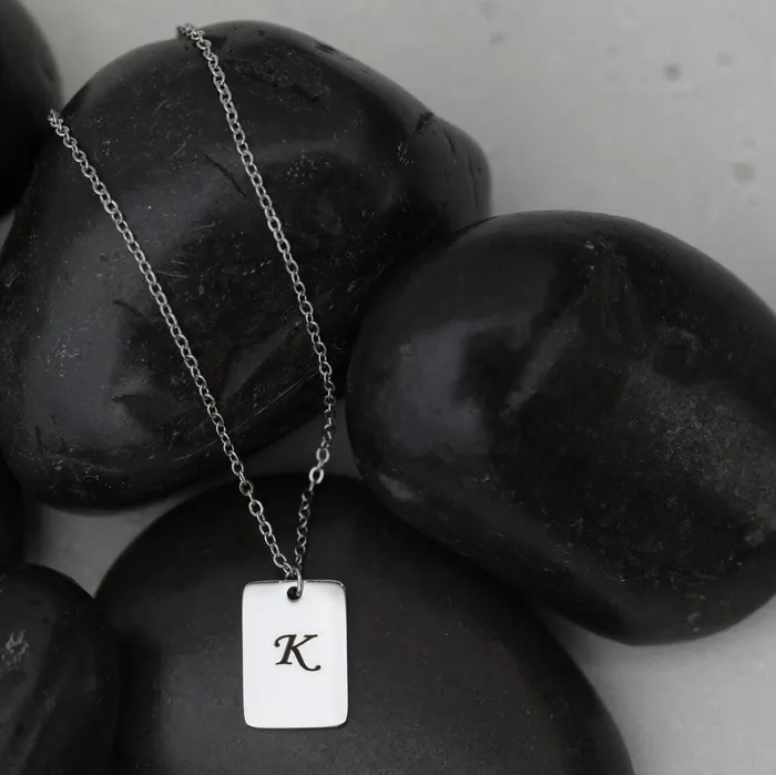 Jewelvers Necklaces Custom Necklace Personalized Necklace Engraved Necklace Silver Initial Necklace