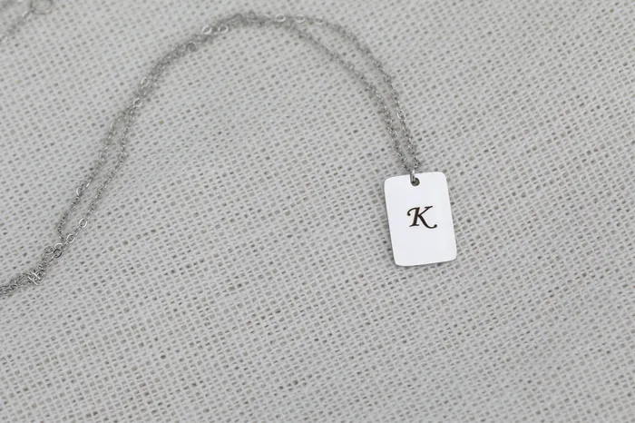 Jewelvers Necklaces Custom Necklace Personalized Necklace Engraved Necklace Silver Initial Necklace