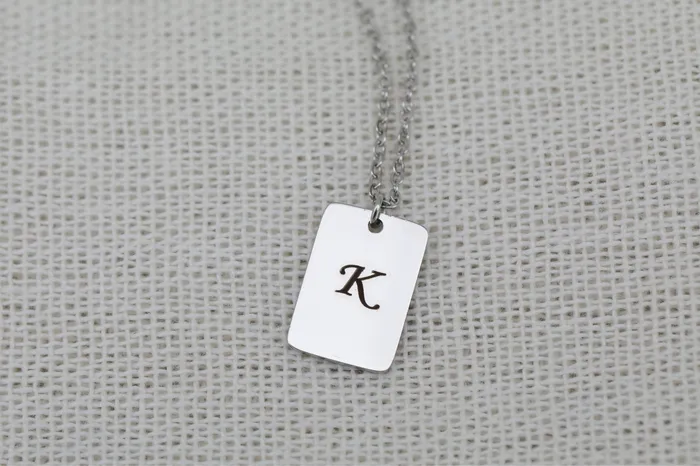 Jewelvers Necklaces Custom Necklace Personalized Necklace Engraved Necklace Silver Initial Necklace