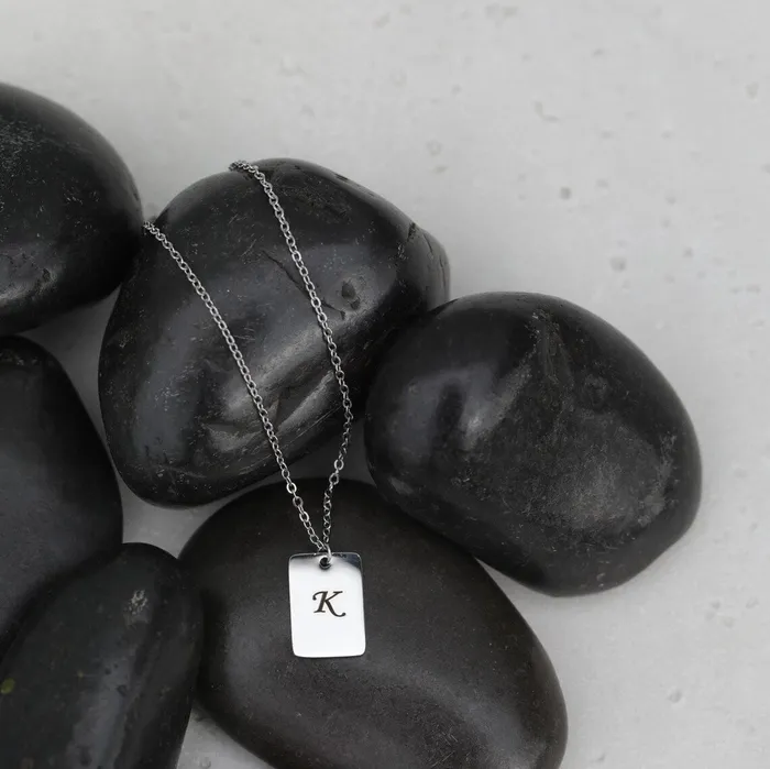 Jewelvers Necklaces Custom Necklace Personalized Necklace Engraved Necklace Silver Initial Necklace