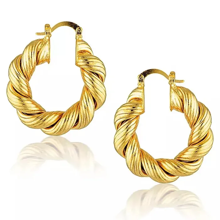 Jewelvers PreStyled Sets 18K GoldFilled Heavy Twisted Hoops