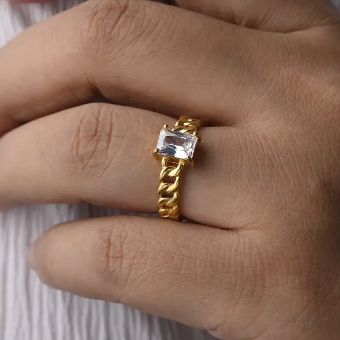 Jewelvers Rings 18K GoldFilled Adjustable Onyx Ring Jewelvers Rings 18K GoldFilled Adjustable Onyx Ring