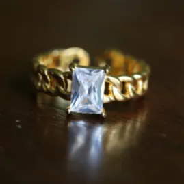Jewelvers Rings 18K GoldFilled Adjustable Onyx Ring Jewelvers Rings 18K GoldFilled Adjustable Onyx Ring