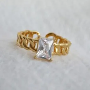 Jewelvers Rings 18K GoldFilled Adjustable Onyx Ring Jewelvers Rings 18K GoldFilled Adjustable Onyx Ring