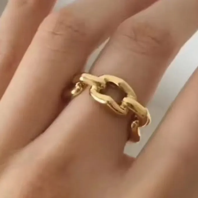 Jewelvers Rings 18K GoldFilled Link Chain Ring