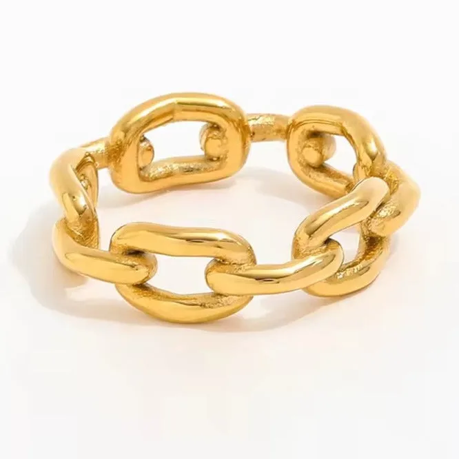 Jewelvers Rings 18K GoldFilled Link Chain Ring