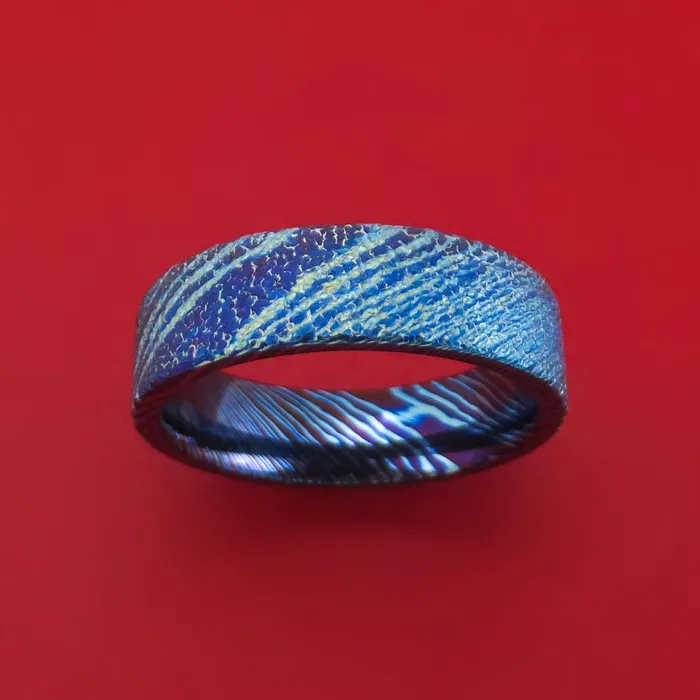 KuroTi Twisted Titanium HeatTreated Ring Custom Made Band Lashbrook Rings KuroTi Twisted Titanium HeatTreated Ring Custom Made Band Lashbrook Rings
