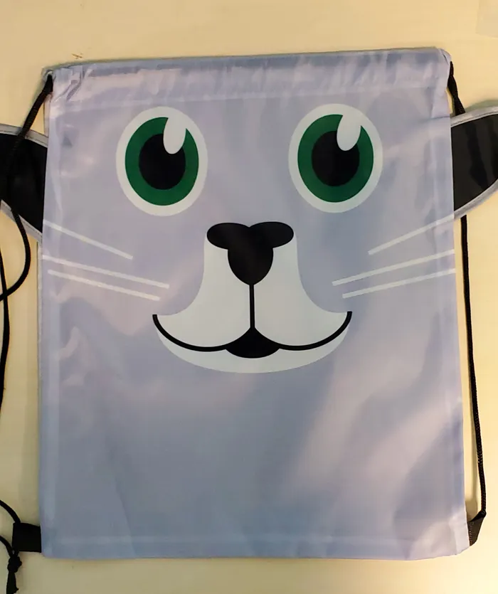 L126 Cat Drawstring Bag Backpack POLLY Necklaces