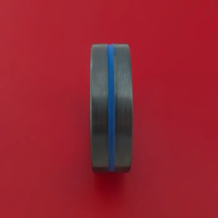 Lashbrook Black Zirconium Ring with Cerakote Inlay and Cerakote Sleeve Custom Made Band Rings Lashbrook Black Zirconium Ring with Cerakote Inlay and Cerakote Sleeve Custom Made Band Rings