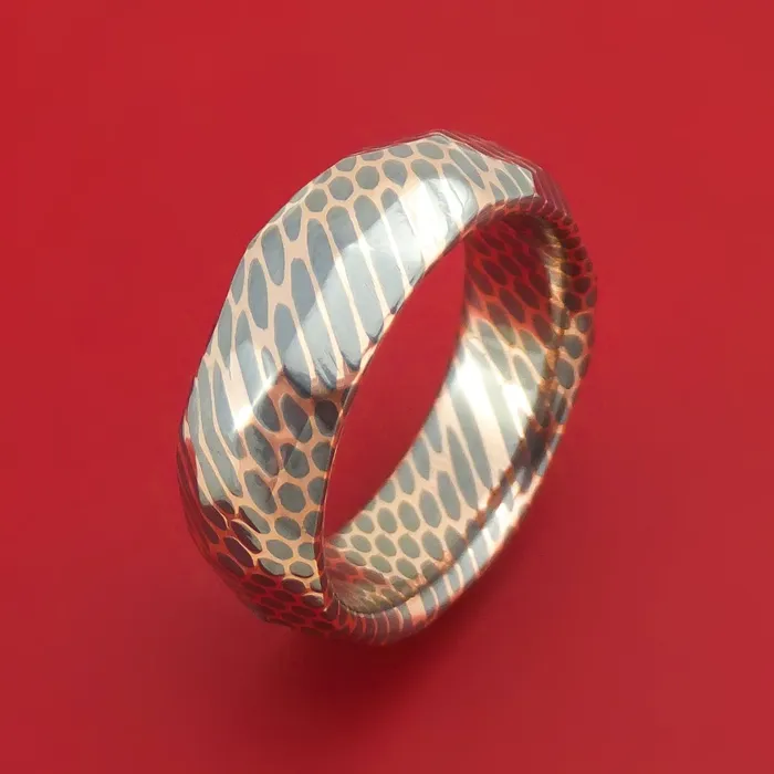 Lashbrook Rings Faceted Superconductor Ring Custom Made TitaniumNiobium and Copper Band Lashbrook Rings Faceted Superconductor Ring Custom Made TitaniumNiobium and Copper Band