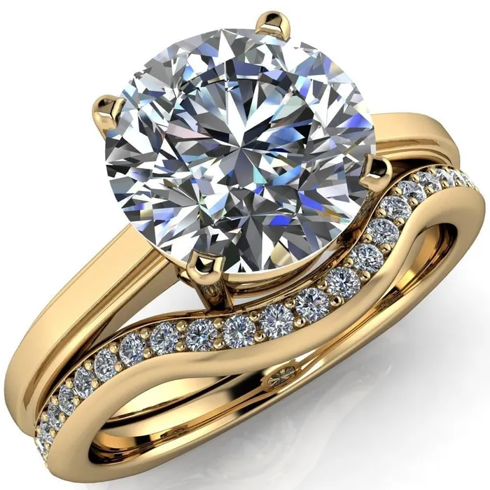 Layla Round Center Stone Euro Edge Shank Solitaire Ring Fire Brilliance Rings Layla Round Center Stone Euro Edge Shank Solitaire Ring Fire Brilliance Rings