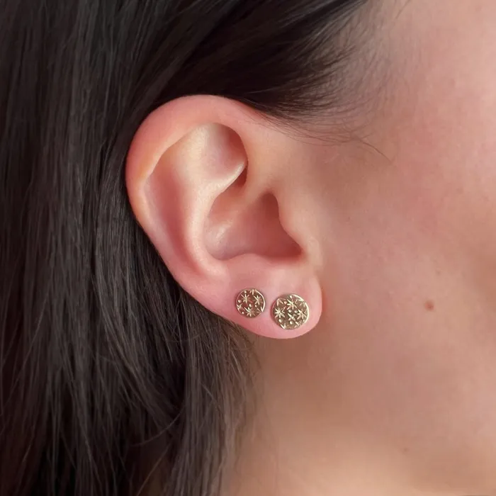 Made By Gem Breakfast Earrings Orion Star Celestial Engraved Earrings