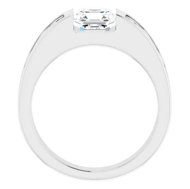 Matthew Asscher Moissanite Scroll Design Thick Ring Fire Brilliance Rings