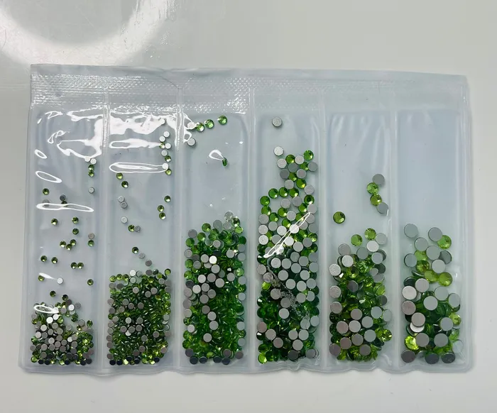 Mini Bling BagGlass Rhinestones Light Green Twisted Moon Jewelry Earrings