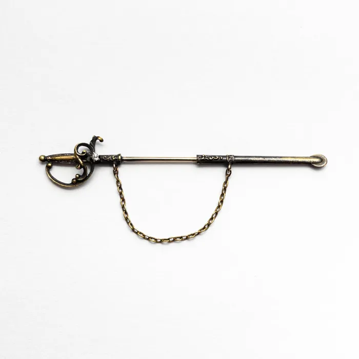 Misfit Diamonds 002ct Old European Cut 14K Silver Sword Pin 2275701 Rings