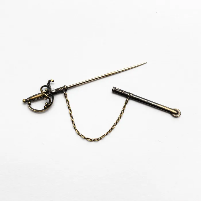 Misfit Diamonds 002ct Old European Cut 14K Silver Sword Pin 2275701 Rings