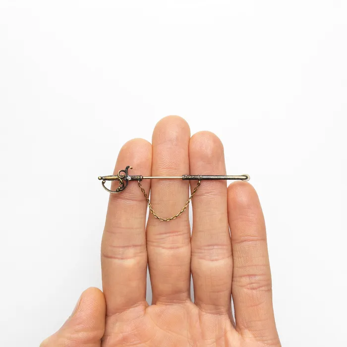 Misfit Diamonds 002ct Old European Cut 14K Silver Sword Pin 2275701 Rings