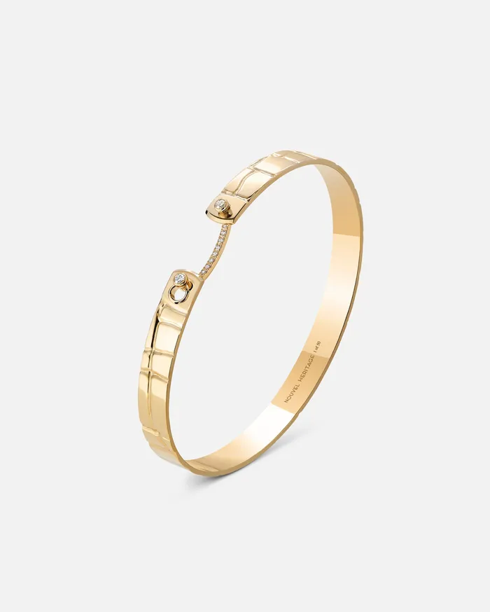 Mood Later Alligator GM Mood Bangle in Yellow Gold Bracelets