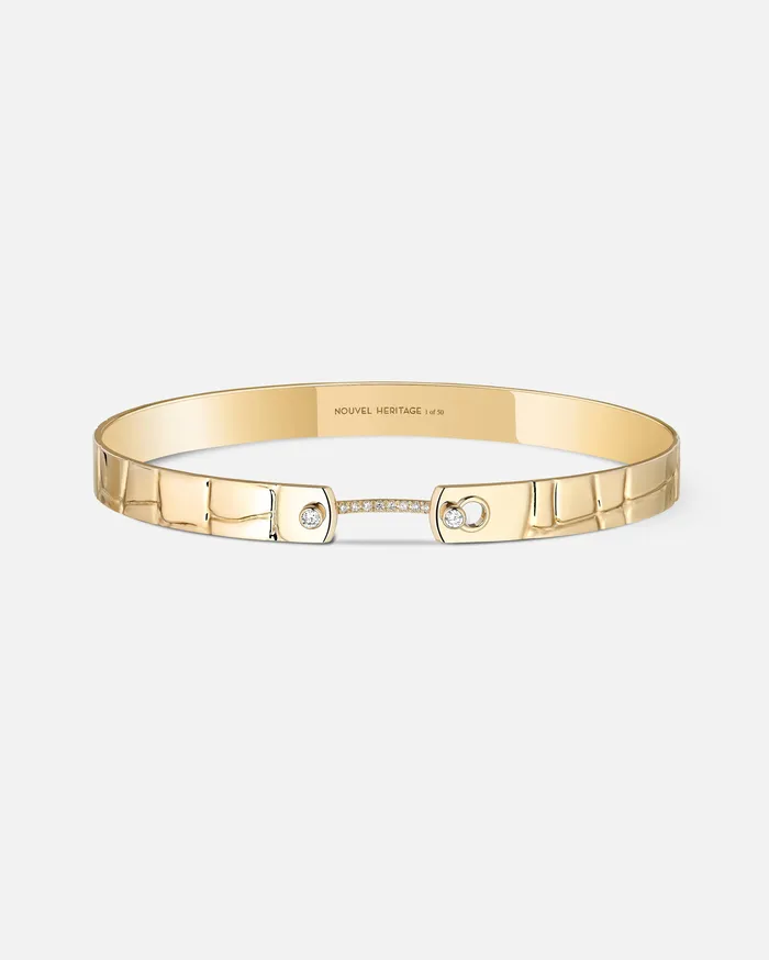 Mood Later Alligator GM Mood Bangle in Yellow Gold Bracelets Mood Later Alligator GM Mood Bangle in Yellow Gold Bracelets