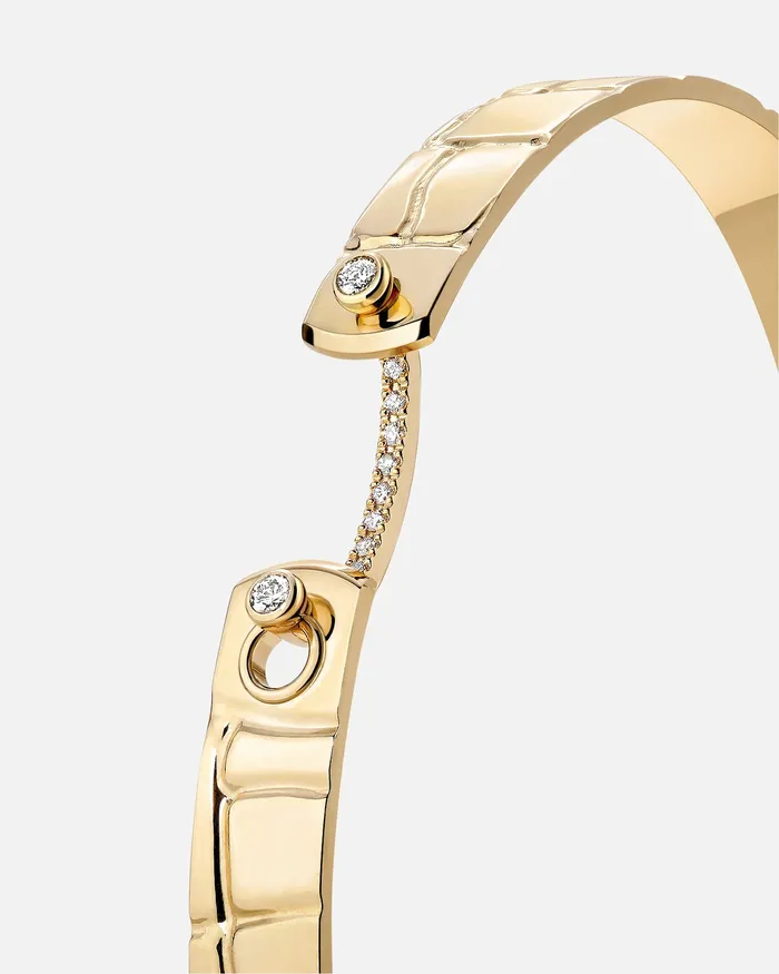 Mood Later Alligator GM Mood Bangle in Yellow Gold Bracelets Mood Later Alligator GM Mood Bangle in Yellow Gold Bracelets