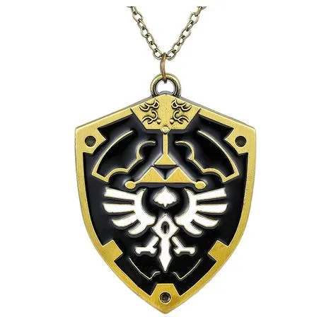 N1703 Gold Shield Necklace with FREE EARRINGS alice Necklaces