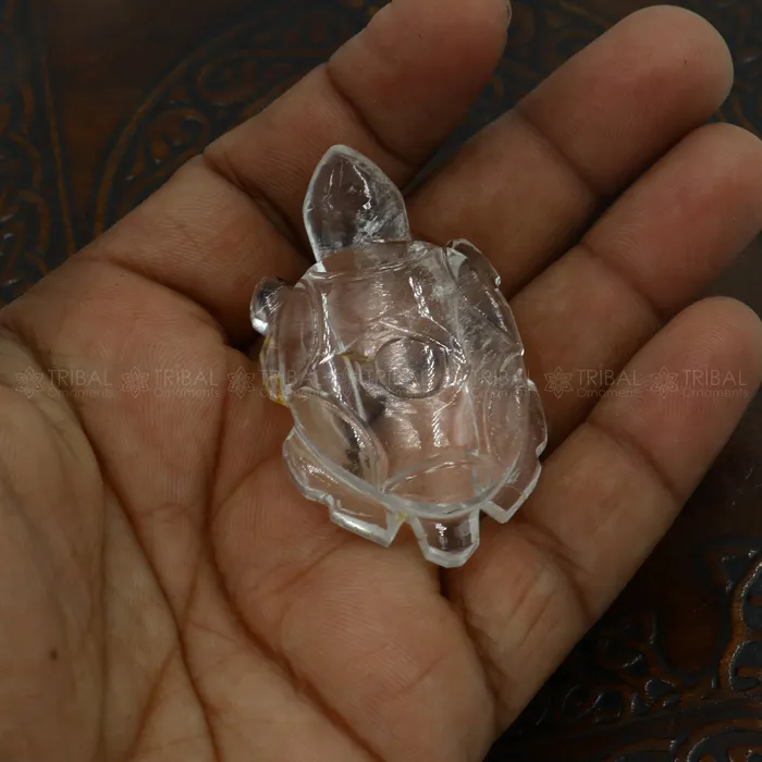 Natural sphatik crystal stone divine tortoise or turtle statue amazing sphatik tortoise for wealth and prosperity art799 TRIBAL ORNAMENTS Necklaces Natural sphatik crystal stone divine tortoise or turtle statue amazing sphatik tortoise for wealth and prosperity art799 TRIBAL ORNAMENTS Necklaces