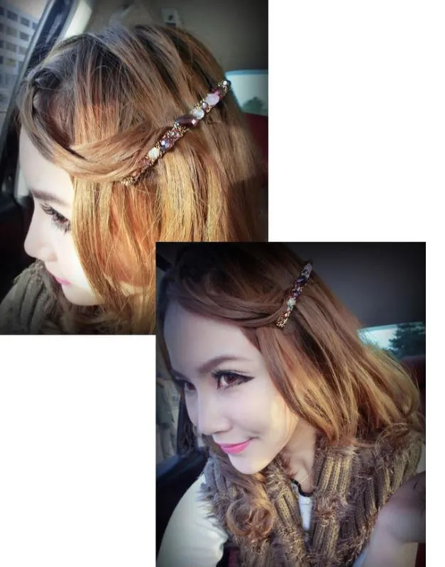 Necklaces 01 H661 Light Pink Beaded Hair Clip