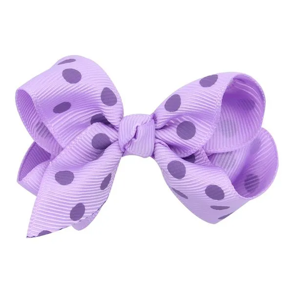 Necklaces 01 H787 Lavender Polka Dot Small Hair Bow Alligator Clip